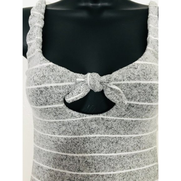 BEACH BUNNY Swimwear Peyton Bodysuit‎ Grey Cheeky Bow Keyhole, S NWT - Picture 6 of 12